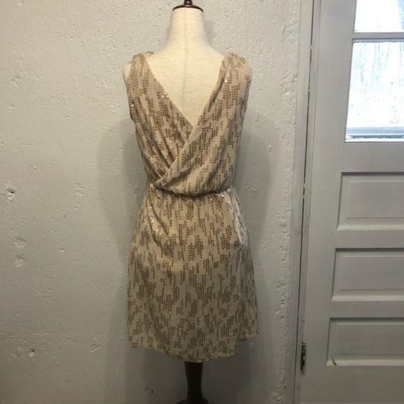 Express Sleeveless Gold Tan Sequin Dress XS - Picture 7 of 8